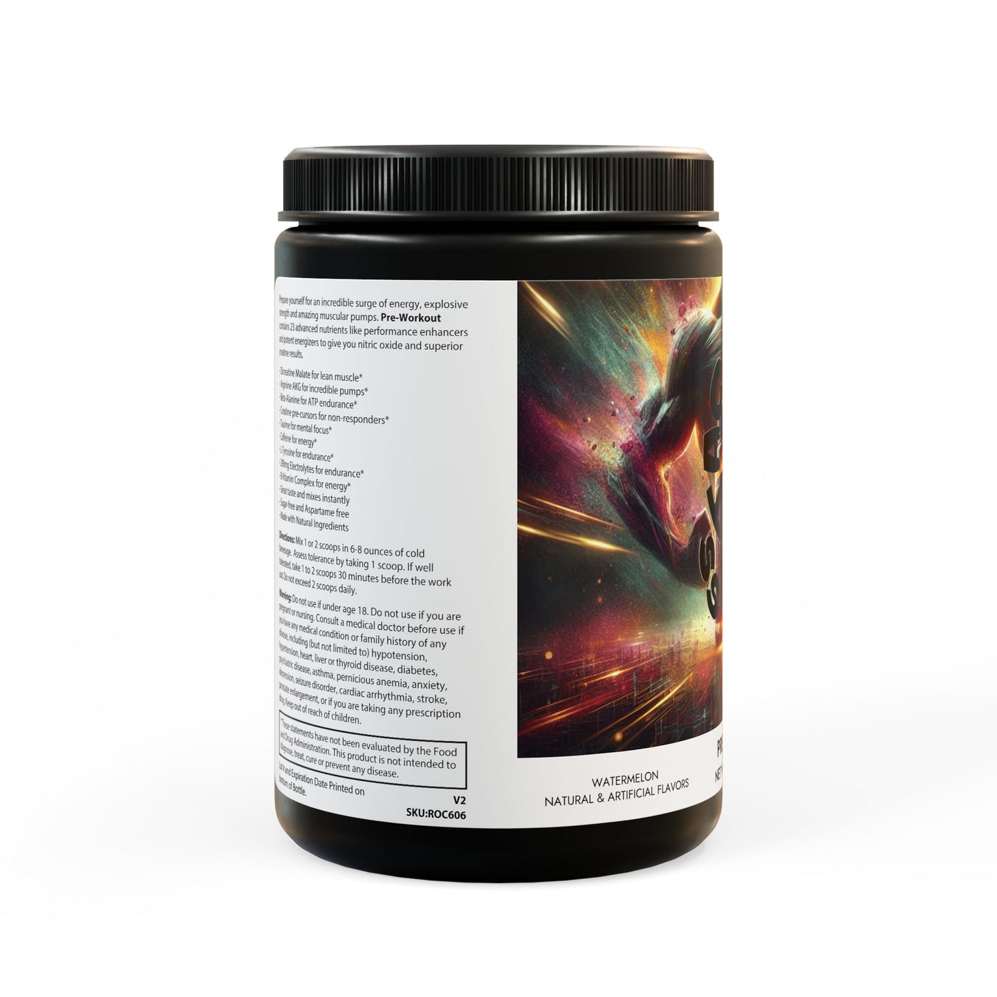 STACCNSTEEL Pre-Workout Supplement, Watermelon (300g, 10.58oz)