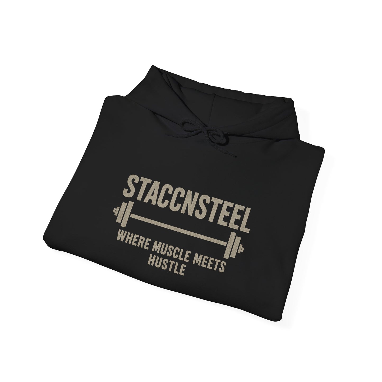 StaccnSteel Hooded Sweatshirt - Gym Apparel, Fitness Gift, Motivational Hoodie, Casual Wear, Workout Clothing