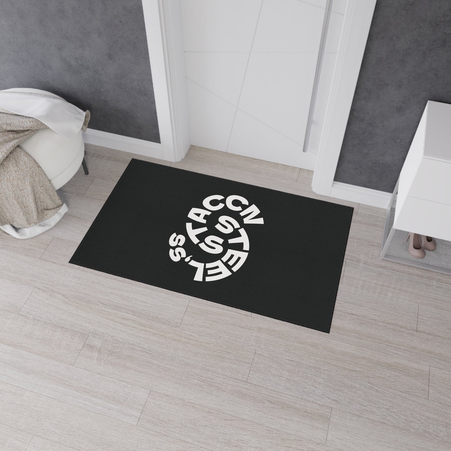 STACCNSTEEL - Stylish Heavy Duty Floor Mat - Durable Non-Slip Rug for Entryway, Kitchen, and Outdoor Use, Modern Home Decor