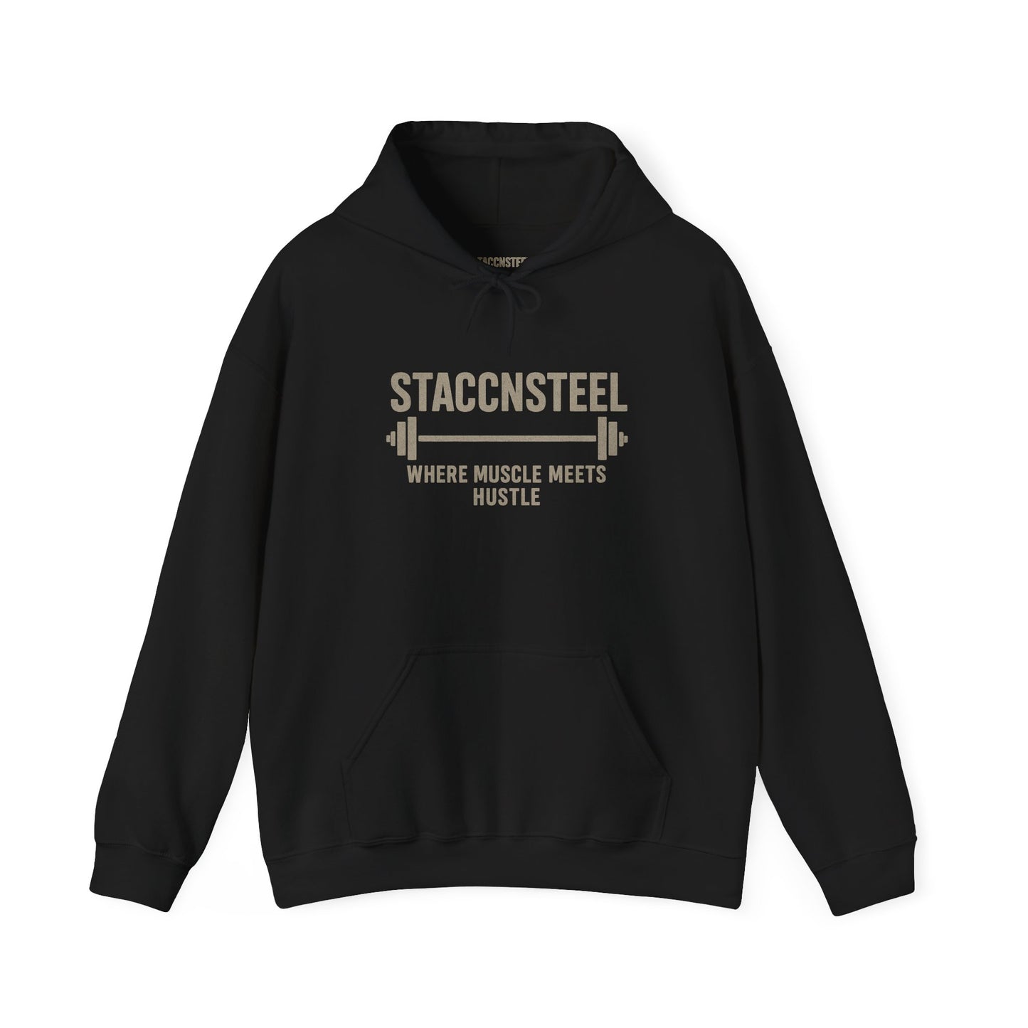 StaccnSteel Hooded Sweatshirt - Gym Apparel, Fitness Gift, Motivational Hoodie, Casual Wear, Workout Clothing