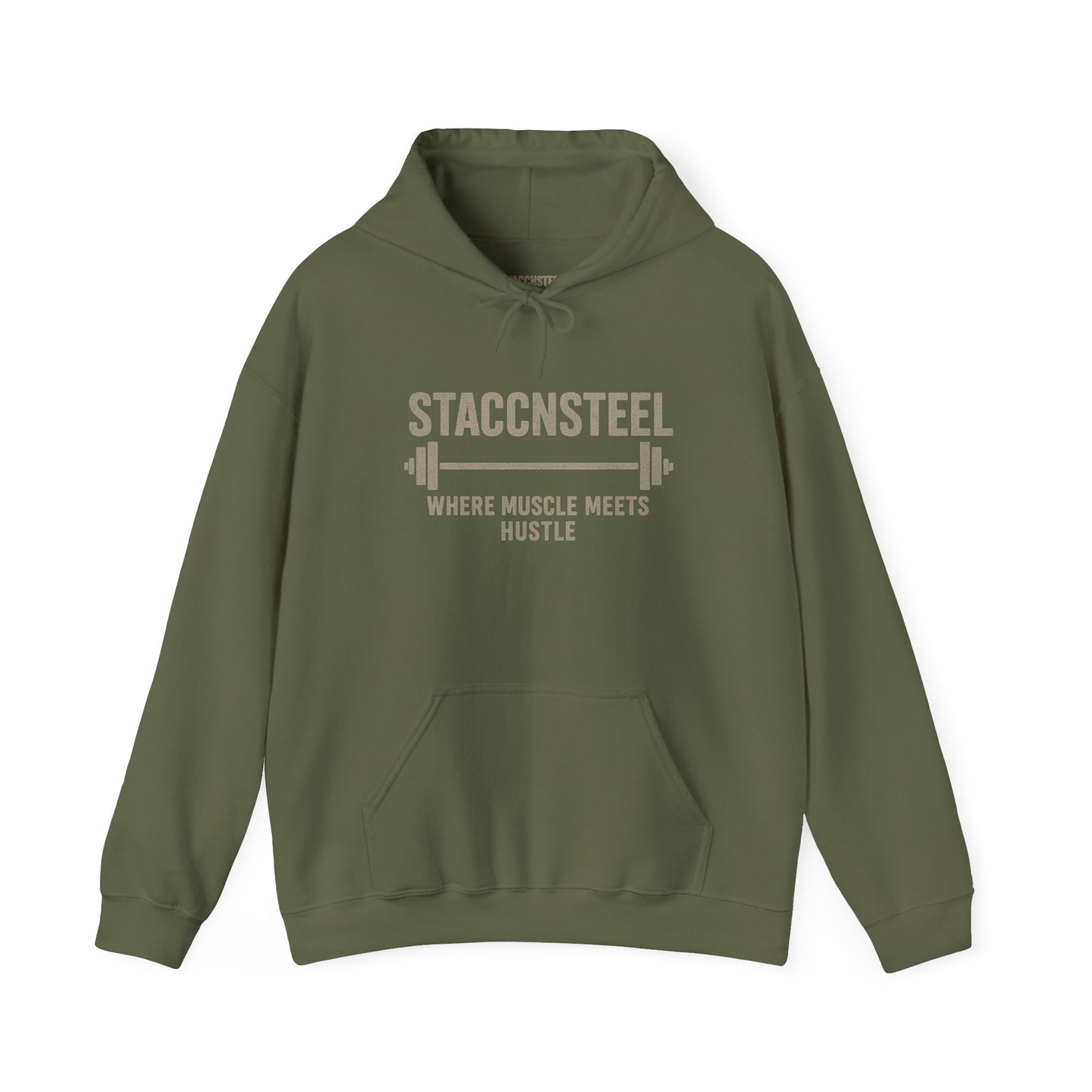 StaccnSteel Hooded Sweatshirt - Gym Apparel, Fitness Gift, Motivational Hoodie, Casual Wear, Workout Clothing
