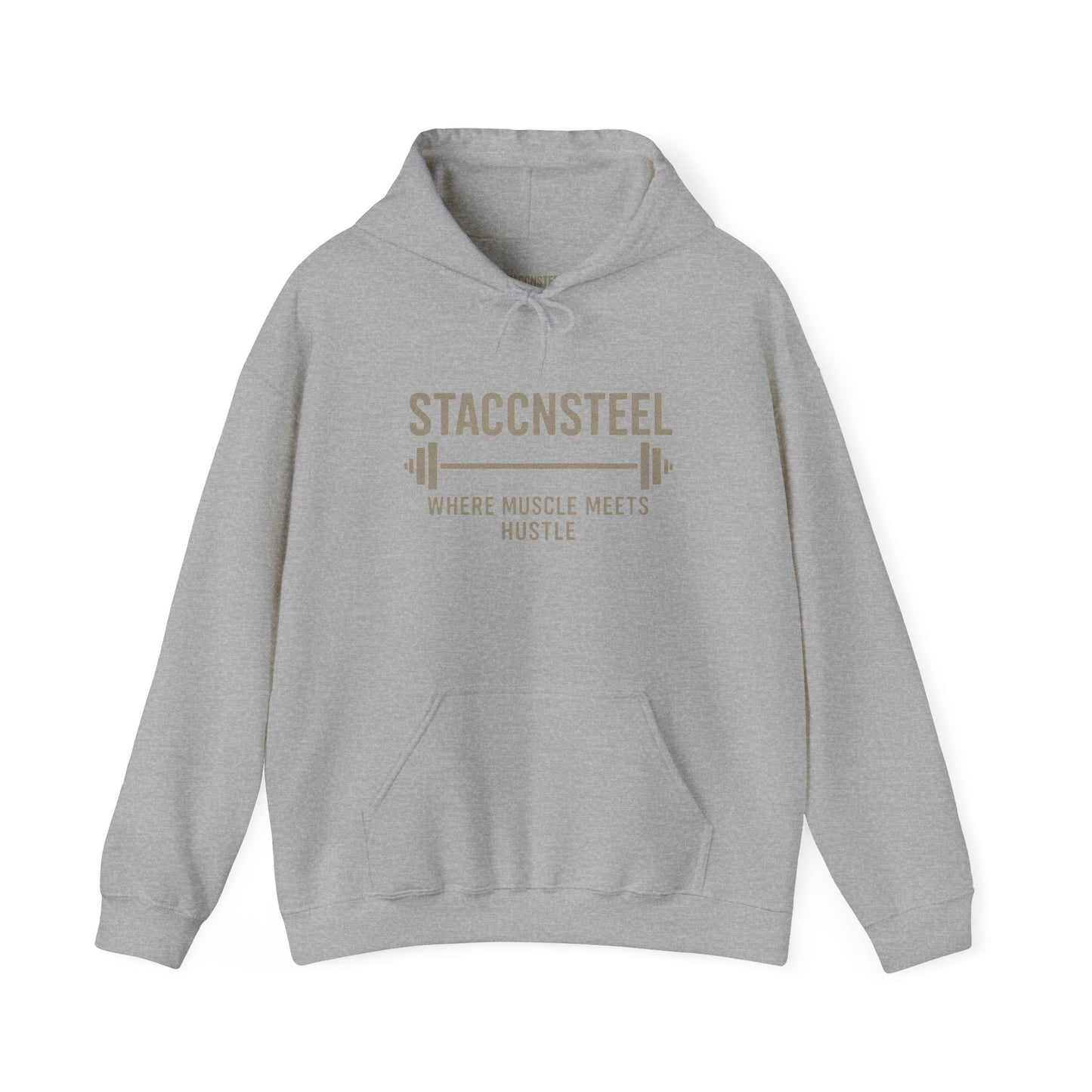 StaccnSteel Hooded Sweatshirt - Gym Apparel, Fitness Gift, Motivational Hoodie, Casual Wear, Workout Clothing