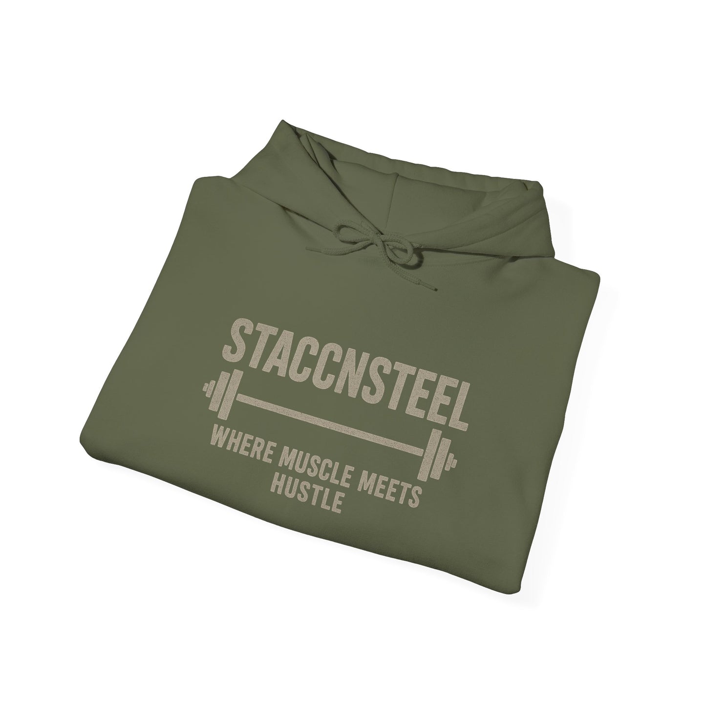 StaccnSteel Hooded Sweatshirt - Gym Apparel, Fitness Gift, Motivational Hoodie, Casual Wear, Workout Clothing