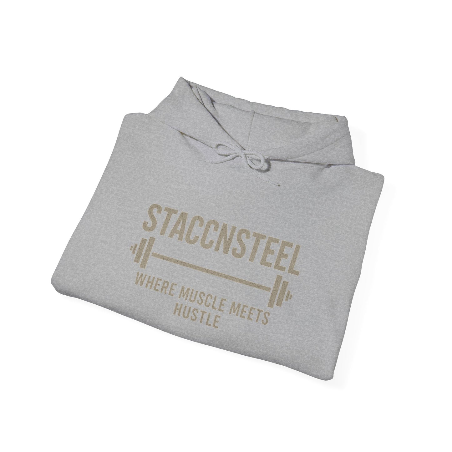 StaccnSteel Hooded Sweatshirt - Gym Apparel, Fitness Gift, Motivational Hoodie, Casual Wear, Workout Clothing